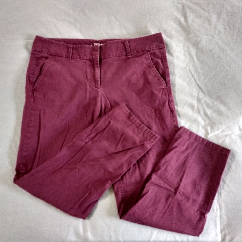 Anne Taylor LOFT Women's Skinny Chino Crop Pants 8